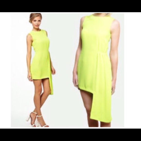 Neon high low asymmetrical party dress