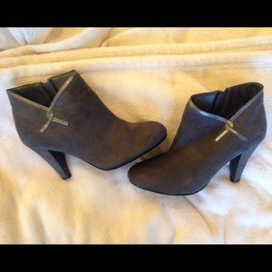 Gray booties with heels (7.5 wide)