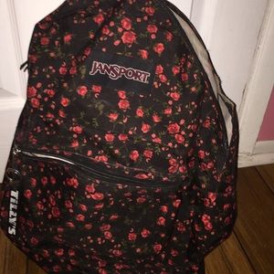 jansport floral print backpack