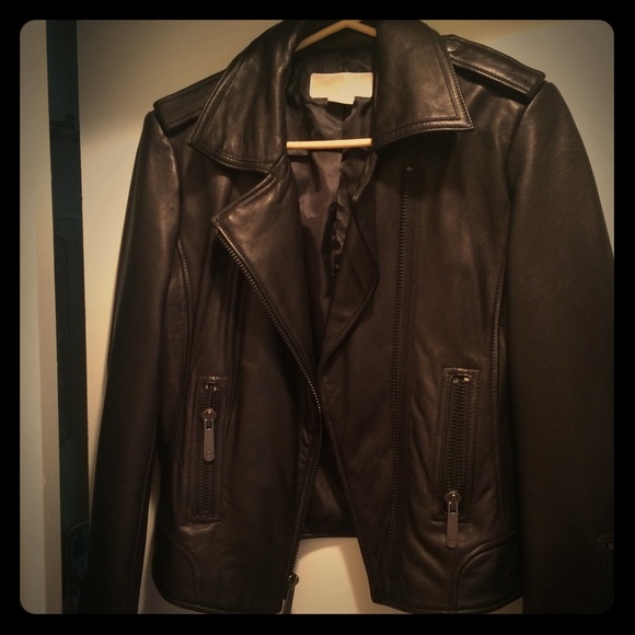 Michael Kors Leather Jacket (black) size M
