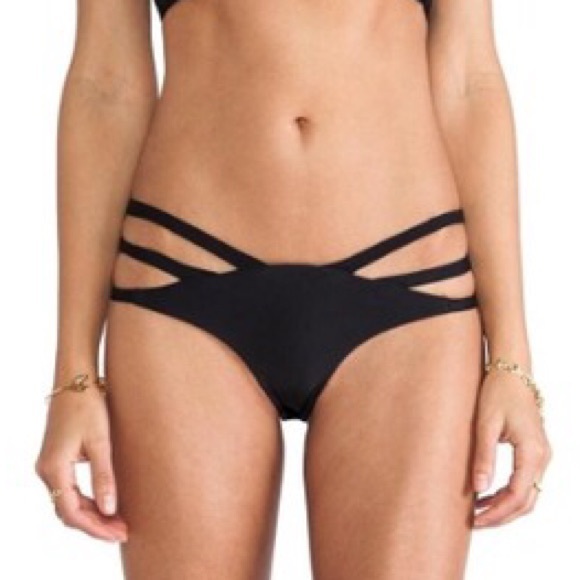 acacia swimwear Pants - Issa de mar strappy black bottoms