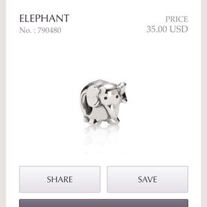Elephant pandora charm