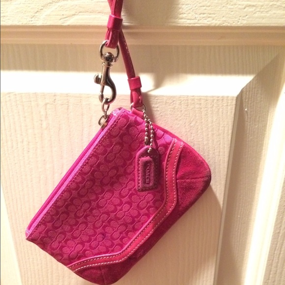 Authentic pink coach wristlet
