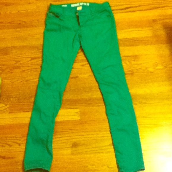 Teal skinny jeans