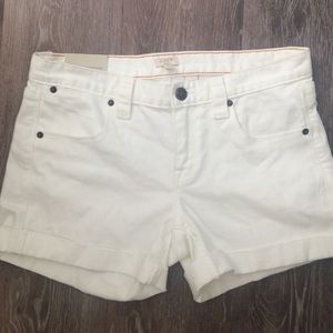 J. Crew City Fit 4" White Jean Shorts