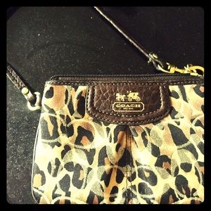 Leopard Print Coach Wristlet
