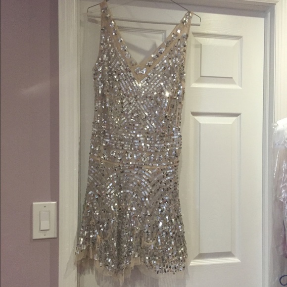 Free People silver sequin dress.