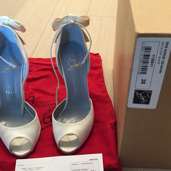 authentic Dos Noued CLB off white wedding shoes - Picture 2 of 3