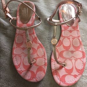 Coach rose gold sandals