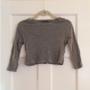 Brandy Melville - Heather Gray 3/4 Sleeve Crop Top
