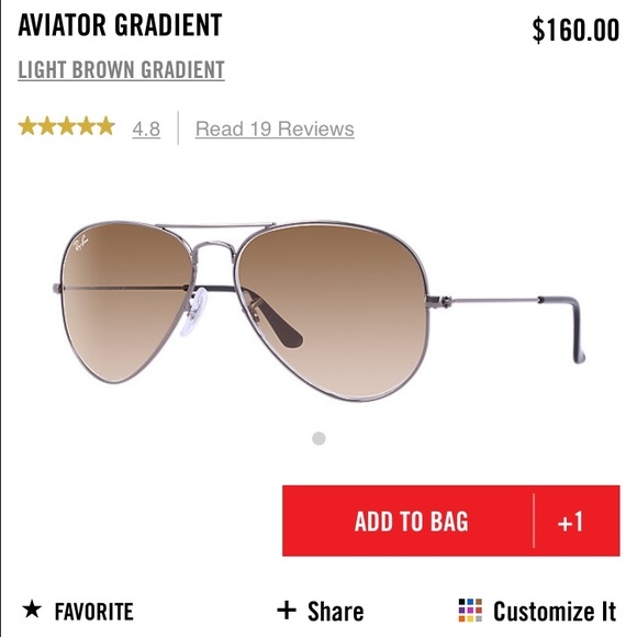 Ray Ban Aviator Light Brown Gradient
