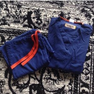 Dark blue medical scrubs