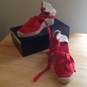Red espadrilles, worn only once, from Spain
