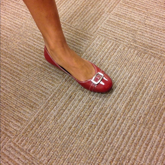 Red flat shoes