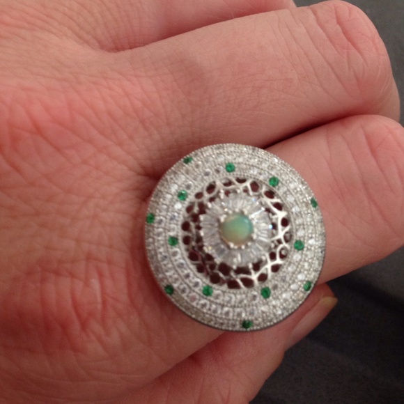 ๐ฏ% 925 Sterling Silver Opal ring size 8.5 ๐๐ - Picture 3 of 4