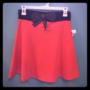 Nwt coral skater skirt with black & gold now belt