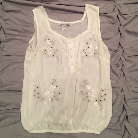 Sheer and sequined American Rag tank - Picture 1 of 2
