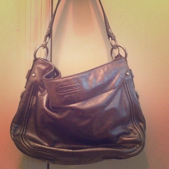 COACH Zoe Hobo in Silver Pewter