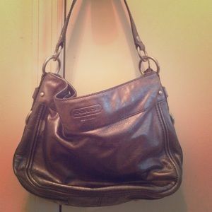 COACH Zoe Hobo in Silver Pewter