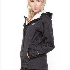 Black North Face rain jacket