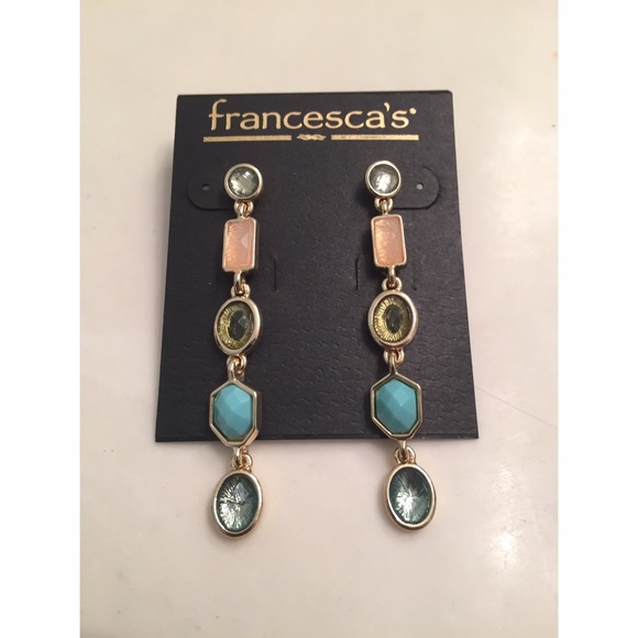 Francesca's Multicolored Pastel Stone Earrings