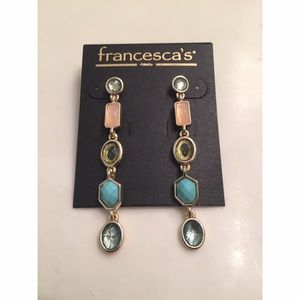 Francesca's Multicolored Pastel Stone Earrings