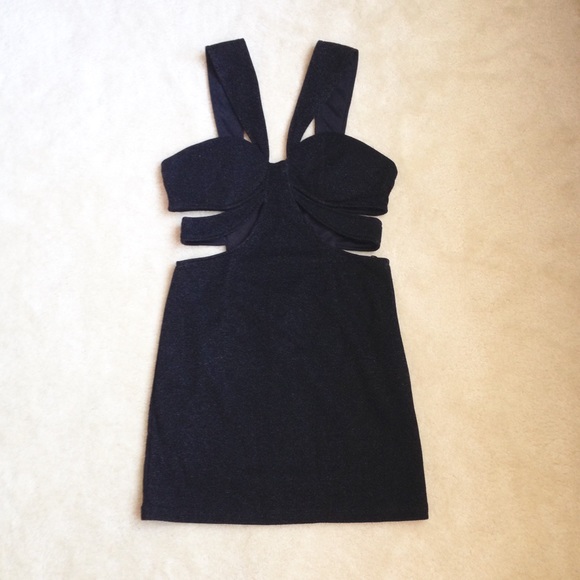 Showpo Dresses & Skirts - Showpo Cutout Shimmer Black Dress