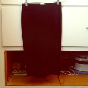 Black cotton pencil skirt