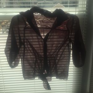 Maroon lace shirt