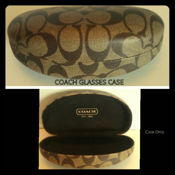 Coach Accessories - Brown+Tan COACH Glasses Clam Shell Hard Case-Only.