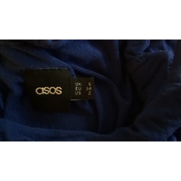 ASOS - Royal Blue Ruffle Crop Top - Picture 2 of 2