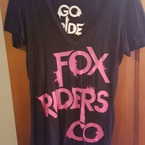 Fox racing black with pink writing