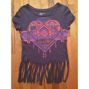 American Eagle fringe shirt