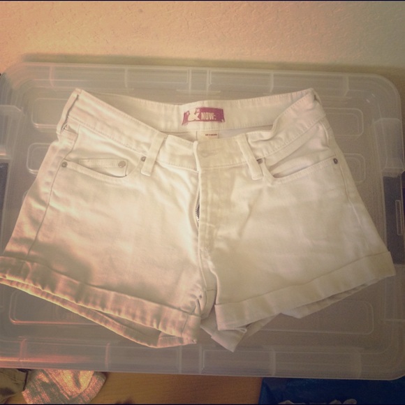 White jean shorts