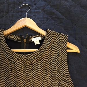 J. Crew Factory chevron Black and Tan dress