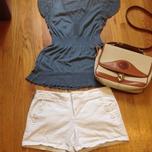 White denim shorts