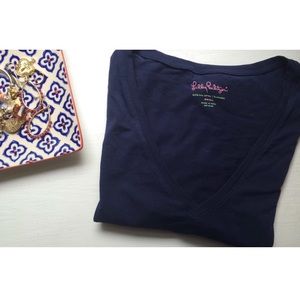 Lilly  Pulitzer - Michele Top (Navy V-Neck)