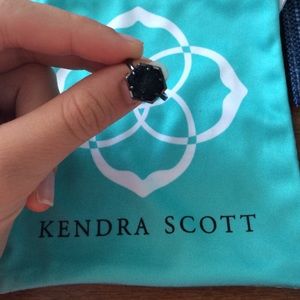 Kylie Ring in black Drusy size 6