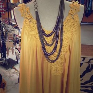 Yellow crochet sun dress