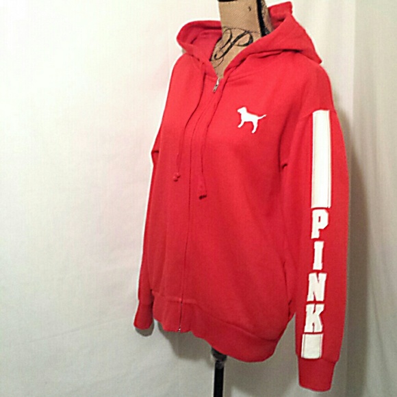 SOLD-Vs pink red hoodie