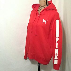 SOLD-Vs pink red hoodie