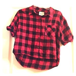 Flannel Red Crop Shirt