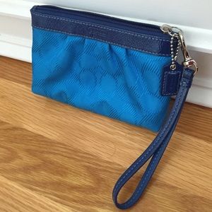 New Coach Blue Wristlet