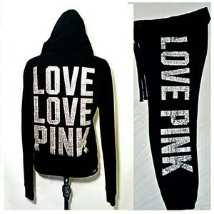 Sold-Vs pink Bling set