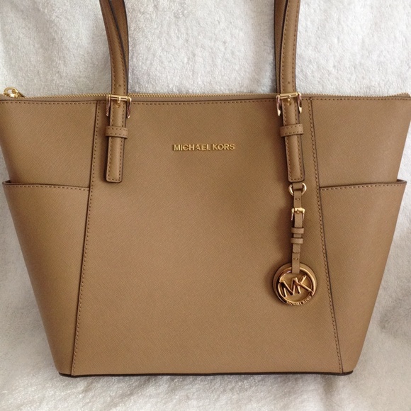 Mk jet set DK khaki tote