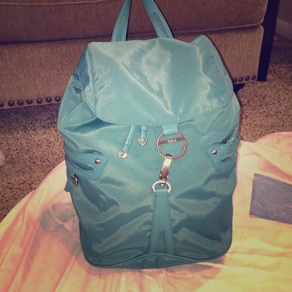 Tumi nylon backpack with leather accents