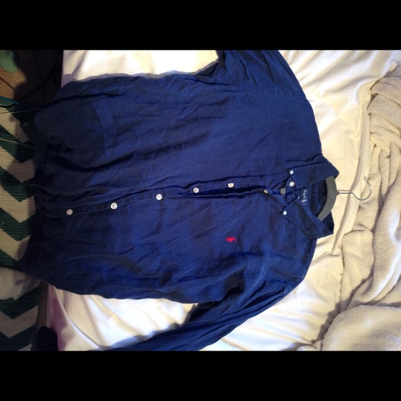 Navy linen button down - Picture 1 of 1