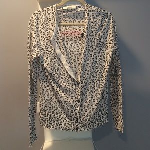 Grey and white leopard cardigan