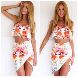 Brand new never used 2 piece crop top outfit