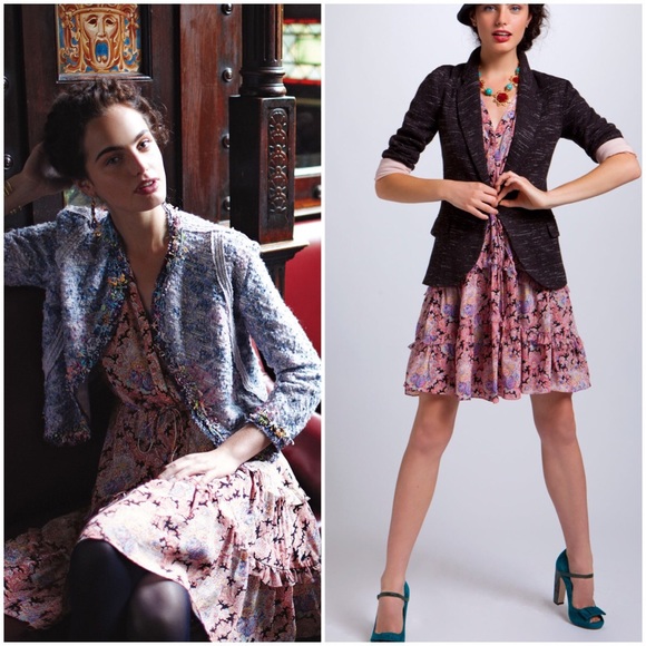 Anthropologie Pastel Paisley silk dress - Picture 4 of 4